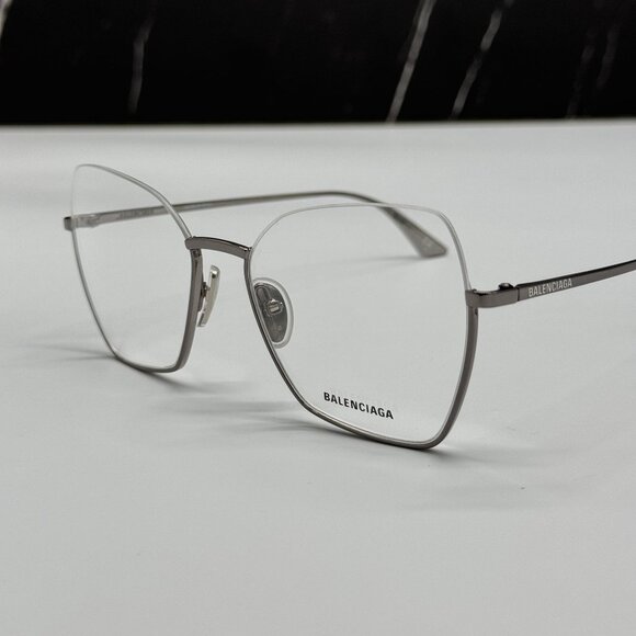 NEW BALENCIAGA BB0142O 001 BUTTERFLY SILVER WOMEN EYEGLASSES BALENCIAGA - Picture 8 of 11